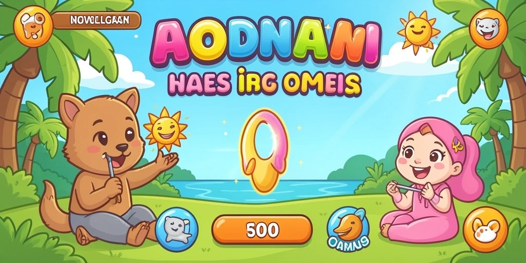 Screenshot menampilkan permainan slot yang berwarna-warni.